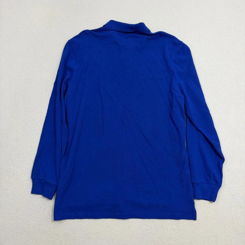 Polo Ralph Lauren Polo Shirt Medium Blue Mesh Long Sleeve Classic Fit Pony NEW